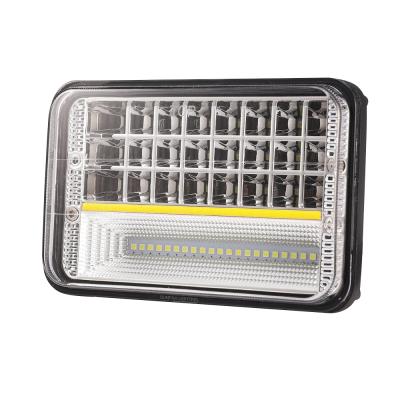 China Newest High Power Square Angel Eyel DRL Fog 4X6 LED Headlight , 24 Volt Truck 4X6 Led Lights SF-4665 for sale