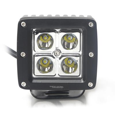 China Hot Selling Die Cast Aluminum LED Square Work Light 12W Led Work Lamp For ATV Truck Offroad Car for sale