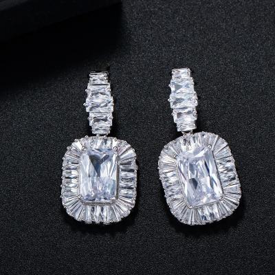 China High Quality Women Vintage Luxury Rhinestone Earring jewelry CZ Zirconia Drop Natural stone earrings for sale