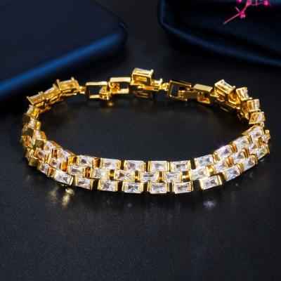 China Fashion Tennis Bracelets For Women Ladies Wedding Rainbow Bangle Colorful Zircon Charm Bracelet Hand Chain Jewelry for sale