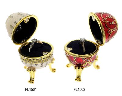 China Faberge Easter Eggs Russian Royal Enamel Box Jewellery Box Holder Faberge Egg Box Style Decorative Enameled Trinket Box for sale