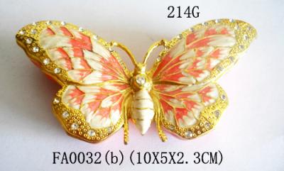 Китай Enamel butterfly jewelry box metal trinket box alloy jewelry box for gift продается