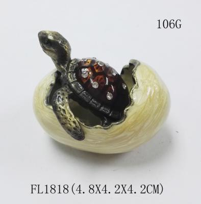 China Home Decorative Metal Craft Dragon Turtle Trinket Box Jewelry Box for sale