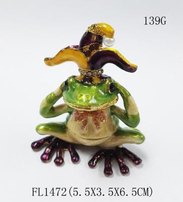 China Frog bejeweled box Frog gift box Frog Alloy box Frog trinket box for sale