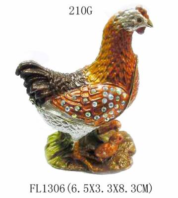 China Unique hen jewelry box metal jewelry trinket box hen jewelry box for sale