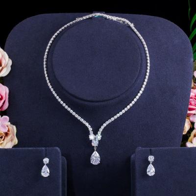 China CZ Stones Jewelry Sets Necklace Bracele Earring Ring Jewelry Sets For Women Earrings Necklace Wedding Jewelry Sets for sale