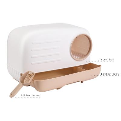 China Amazon Hot Stocked Cat Litter Box Cat Toilet Easy To Clean Distinct Design Factory Sources Materials Ambient In Stock for sale