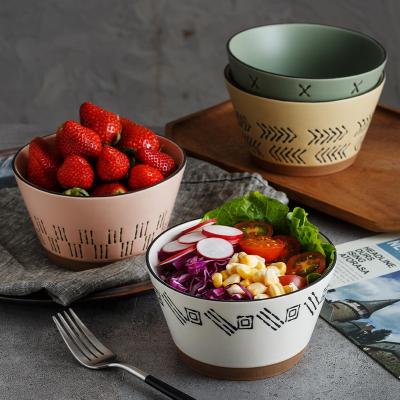 China Sustainable Household Matte Dinnerware Sets Italian Ceramic Hand Painted Bowl For Kitchen for sale