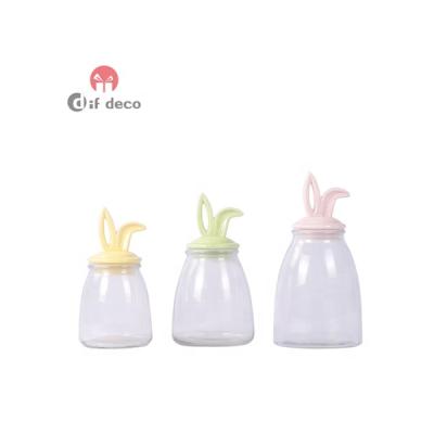 China Simple Easter Holiday Bunny Shaped Creative Design Porcelain Ceramic Canister For Candy Jar for sale