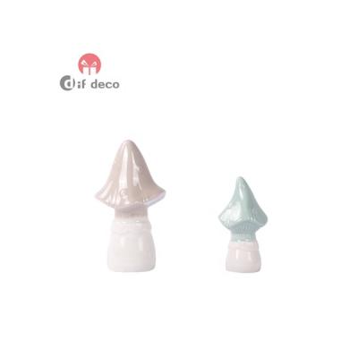 China Cute Easter Mushroom Shape Ceramic Decorative Votive Porcelain For Home / Bedroom / Garden Decoration for sale