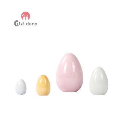 China Europe Cute Characteristic Ceramic Colorful Egg Shape Home Decor Pottery And Porcelain Products for sale