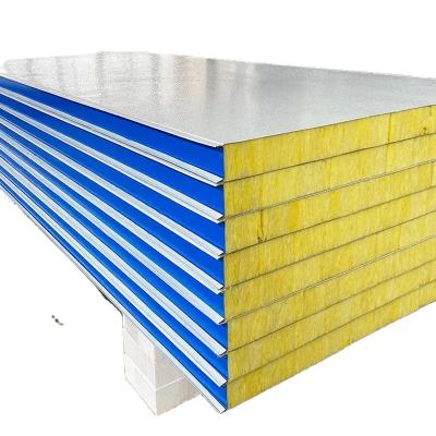 China Traditional/Industrial/Minimalist/European High Quality Heat Insulation Roof Panels Fiberglass Flame Retardant Color Steel Rock Wool Sandwich Board for sale