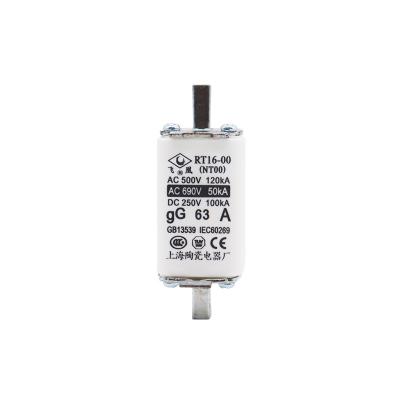 China LOW VOLTAGE Low Voltage Fuse RT16-00 (NT00 63A) High Voltage Fuse Core AC690V 500V DC250V for sale