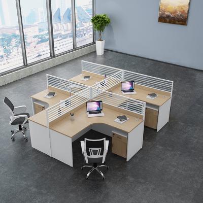 China Eco-friendly Modern Office Compartment 4 People Office Workstation Office Partitions Table Workstation for sale