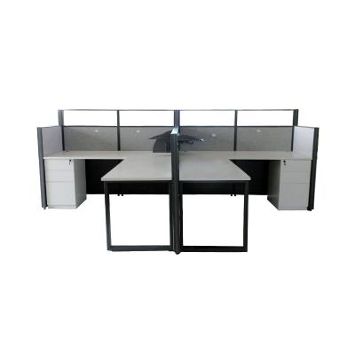 China Office Furniture Workstation Cubicle Separation 2 Person Workstation Eco-friendly Modern Modular Office Desk for sale