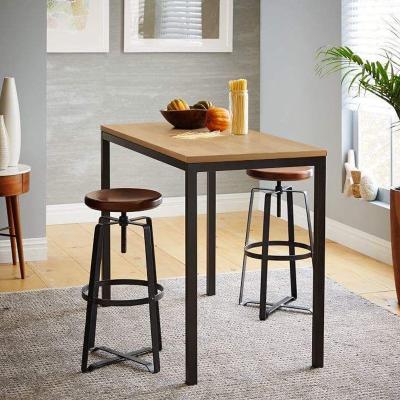 China OEM factory high bar table modern wood metal frame bar table and chair set dining table for home office for sale