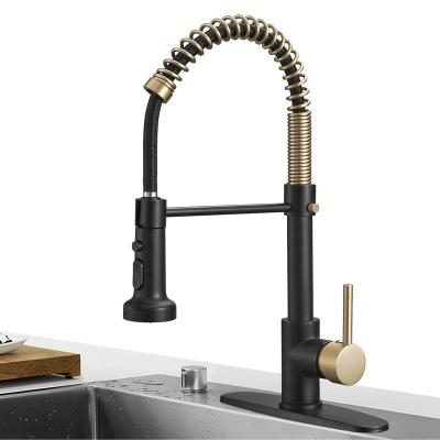 China Other 3 Modes 360 Degree Swept Kitchen Sink Mixer Health Kitchen Tip Faucets Gold and Matte Black Brass Rotating Faucet for sale