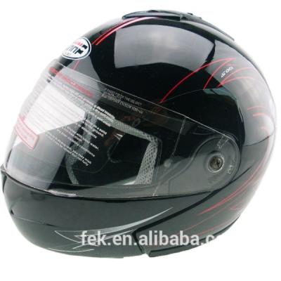 China ABS VisorMotorcycle Single Glossy Black Flip Up Helmet for sale