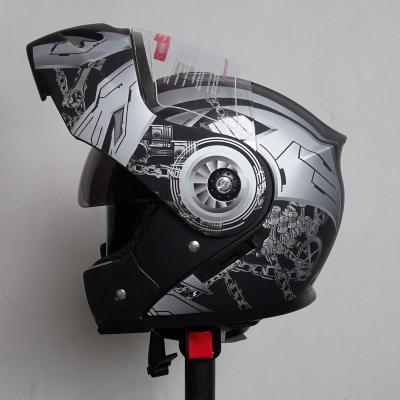 China Flip Up Helmet Flip Up Double Visor Helmet With Full Graphic for sale