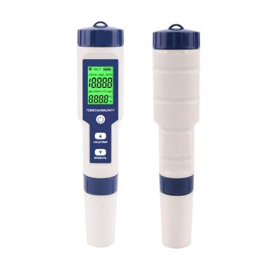 China 5 in 1 Digital pH Meter with TDS/EC/Salinity/Temperature Measurement Waterproof Highly Accurate Multiparameter Tester 183*37*37 mm for sale