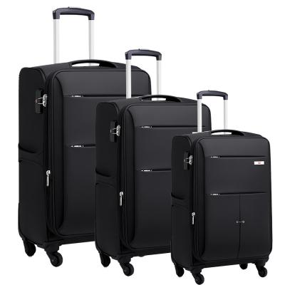 China Waterproof Oxford Airport Boarding Luggage 3 Pieces Travel Soft Trolley Suitcase Set for sale