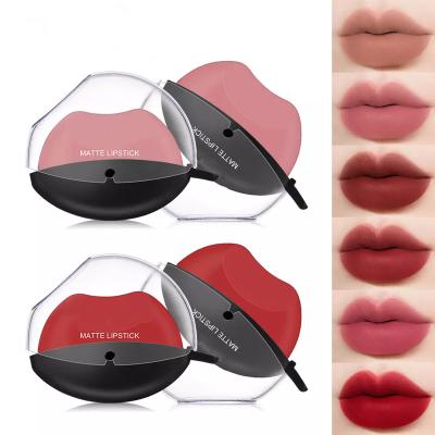 China 2022 Newest 12 Multi Colors Waterproof Lipstick Wholesale Matte Long Lasting Nonstick Cup Lazy Velvet Lipstick Lip Shape for sale