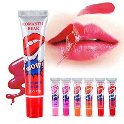 China Waterproof peel off lipstick rouge make up long lasting lipstick Matte Sexy Romantic magic beauty wow Impermeavel lip gloss lipstick 6 colors 15g for sale