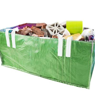 China New PP Anti-Static Laminated UV Laminated Bulk Dump 1.5 Ton Skip Garden Waste FIBC Bulk Large Waste Bags for sale