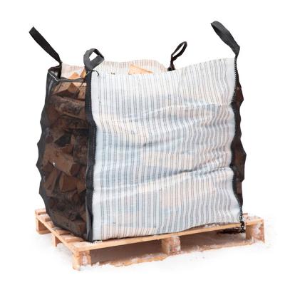 China 1 Ton Breathable Sack Jumbo Size 1000kg PP Large Breathable Sack For Firewood for sale