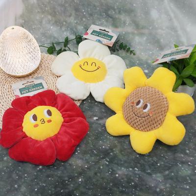 China 2023 Viable New Customized Smiling Flower Resounding Face Dog Toy Cat The Series Plush Pet Supplies Pet Garden Auto Play for sale