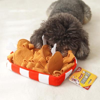 China 2023 Viable New Custom Dog Smelling Western Style Training Mat Food-Hide Toy Food Fried Chicken Steak and Burger for sale