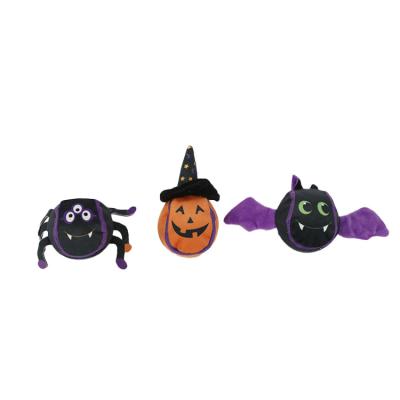 China 2023 New Dog Viable Custom Durable Toy Plush Toy Halloween Series Interactive Pet Toy Cartoon Pumpkin Bat Spider Character for sale