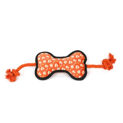 China 2023 Viable New Custom Durable Plush Dog Chewing Rope Toy Halloween Series Pet Toy Dog Bone Toy for sale