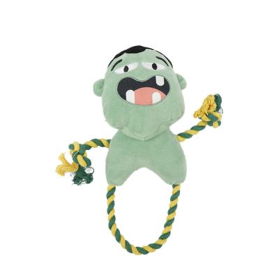 China 2023 Viable New Custom Durable Plush Dog Chewing Cotton Rope Toy Halloween Series Pet Toy Halloween Cartoon Zoombie Pet Toys for sale