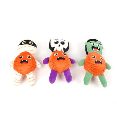 China 2023 Viable New Custom Durable Plush Dog Chewing Toy Halloween Series Pet Toy Halloween Cartoon Pumpkin Toy for sale