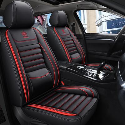 China Full Enclosure Soft Line Eco-friendly Premium Leather Car Seat Covers With Waist Cushions for sale