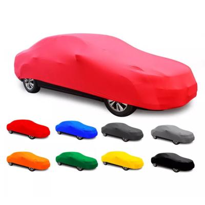 China Fashion Durable Using Low Price Universal Black Red Spandex Car Covers for sale