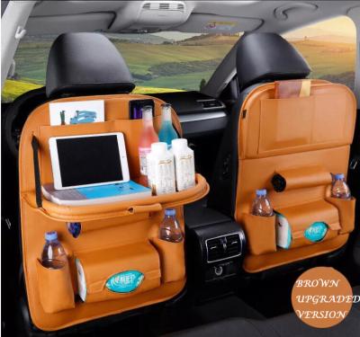 China Wholesale Luxury High Quality Leather Car Back Seat Organizer for sale