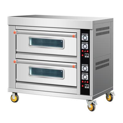 China Bakery Maker Pizza 2 Decks 4 Trays Bakery Machine Oven Baking Oven Electric for sale