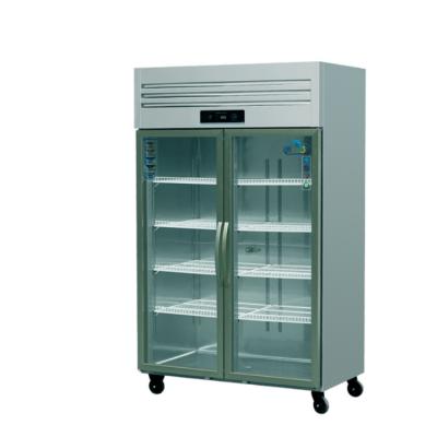 China Double-temperature Up Display Freezer Green Health Display Showcase Desktop Freezer factory direct sales for sale