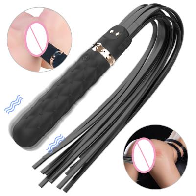 China High Quality SM Sexy Fun Fetish G-spot Dildo Vibrator With Tassels Tail Whip Flogger SM Sex Toy For Couple for sale