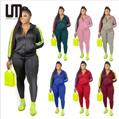 China Liu Ming Fall Fashion Women breathable 2021 casual women plus size 2 piece set of jacket pants gaiters for sale