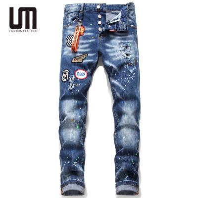 China 2022 New Liu Ming Men Button Fly Hole Pencil Trending Casual Denim Pants Breathable Pants Tapered Jeans for sale