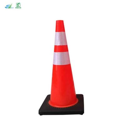 China Optional Red PVC Safety Road PVC Traffic Cone With Black Base for sale