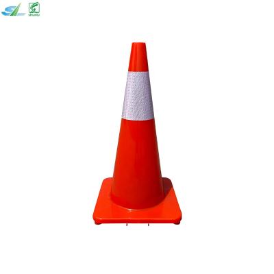 China Durable 28 Inch 700 Mm Orange Road Traffic Cone Flexible Soft PVC Hot Sale for sale