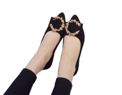 China Deodorization Women's Rhinestone Flats Bow Glitter Wedding Shoes Ease Pointed Toe Ballet Flat Shoe Low Heel Elegant Shoes for sale