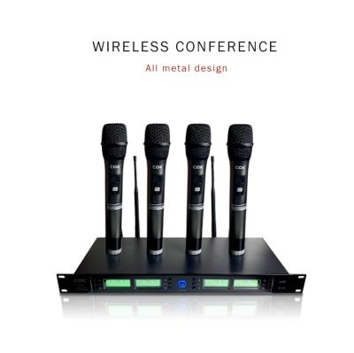 China Perfect Sound 4 - Channel Professional Wireless MIC UHF Band Wireless Microphone Handheld Wireless System Dynamics for sale