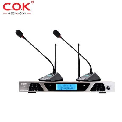 China Perfect Digital Professional Wireless Conference Room Microphone UHF Noise 2 Wireless Stand MIC with Metal Receiver for sale