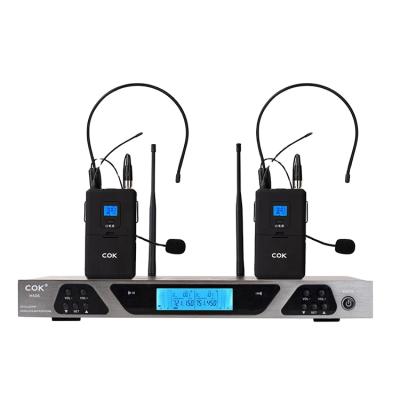 China True Diversity Antenna Wireless Mountable Pro UHF Two-Way Pro Wireless Head Mount Digital Metal Worn Audio Wireless Mics For Karaoke With Receiver for sale