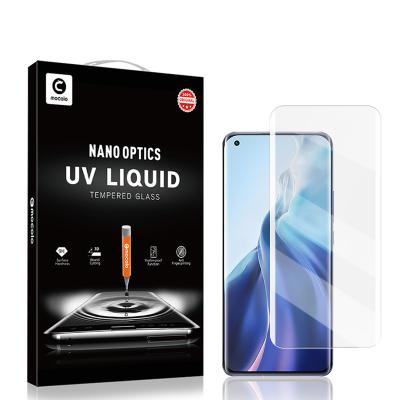 China 3D Full Coverage Directly Supply 9h Anti-scratch 0.33mm Clear UV Liquid For Xiaomi 11 Tempered Glass Screen Protector For Mobile Phone for sale